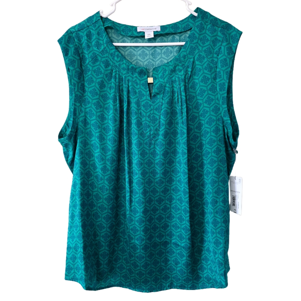 Liz Claiborne - Teal Patterned Blouse